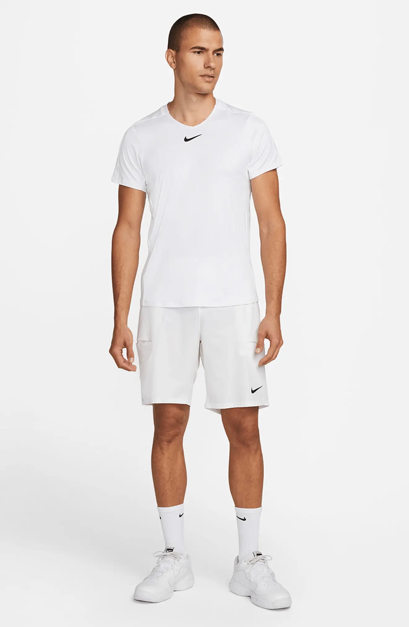 Court Dri-FIT Advantage Tennis Shirt in White/Black - 6