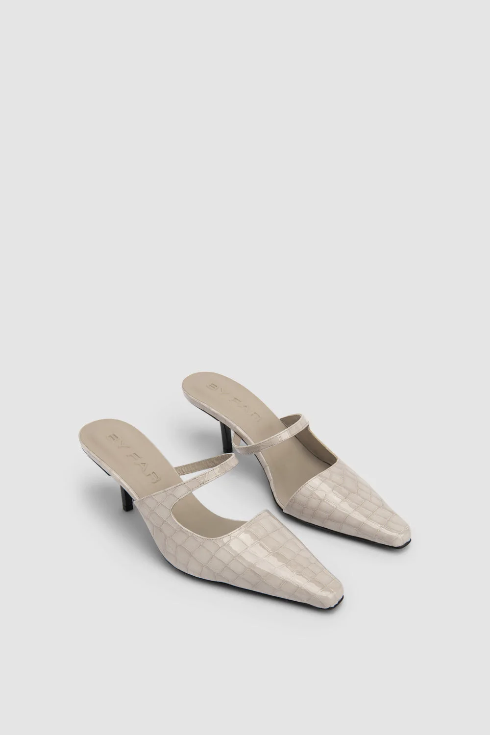 Serena Closed Toe Croco Embossed Mule - 1