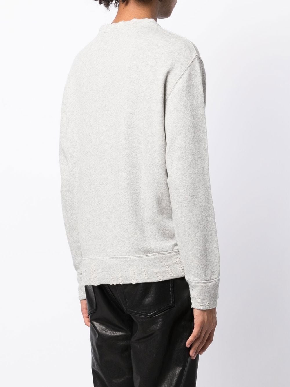 distressed crew-neck sweater - 4