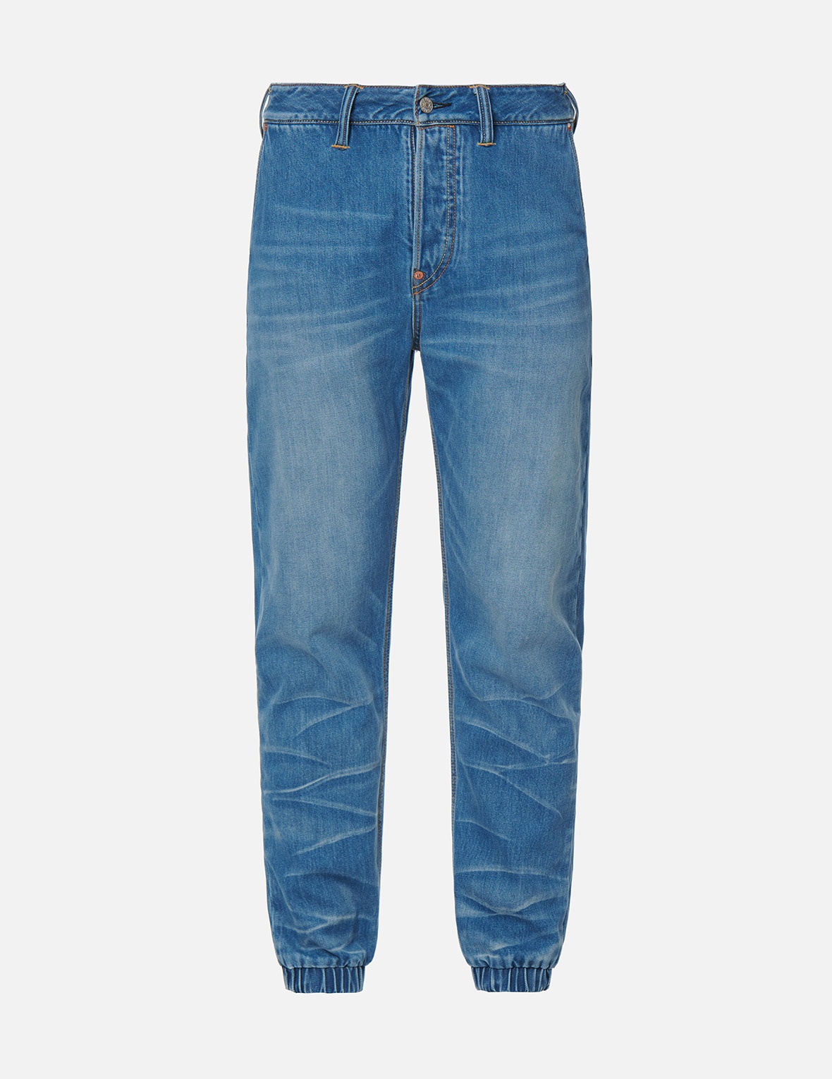 GODHEAD AND LOGO EMBROIDERY DAICOCK INSERT DENIM JOGGER PANTS - 1