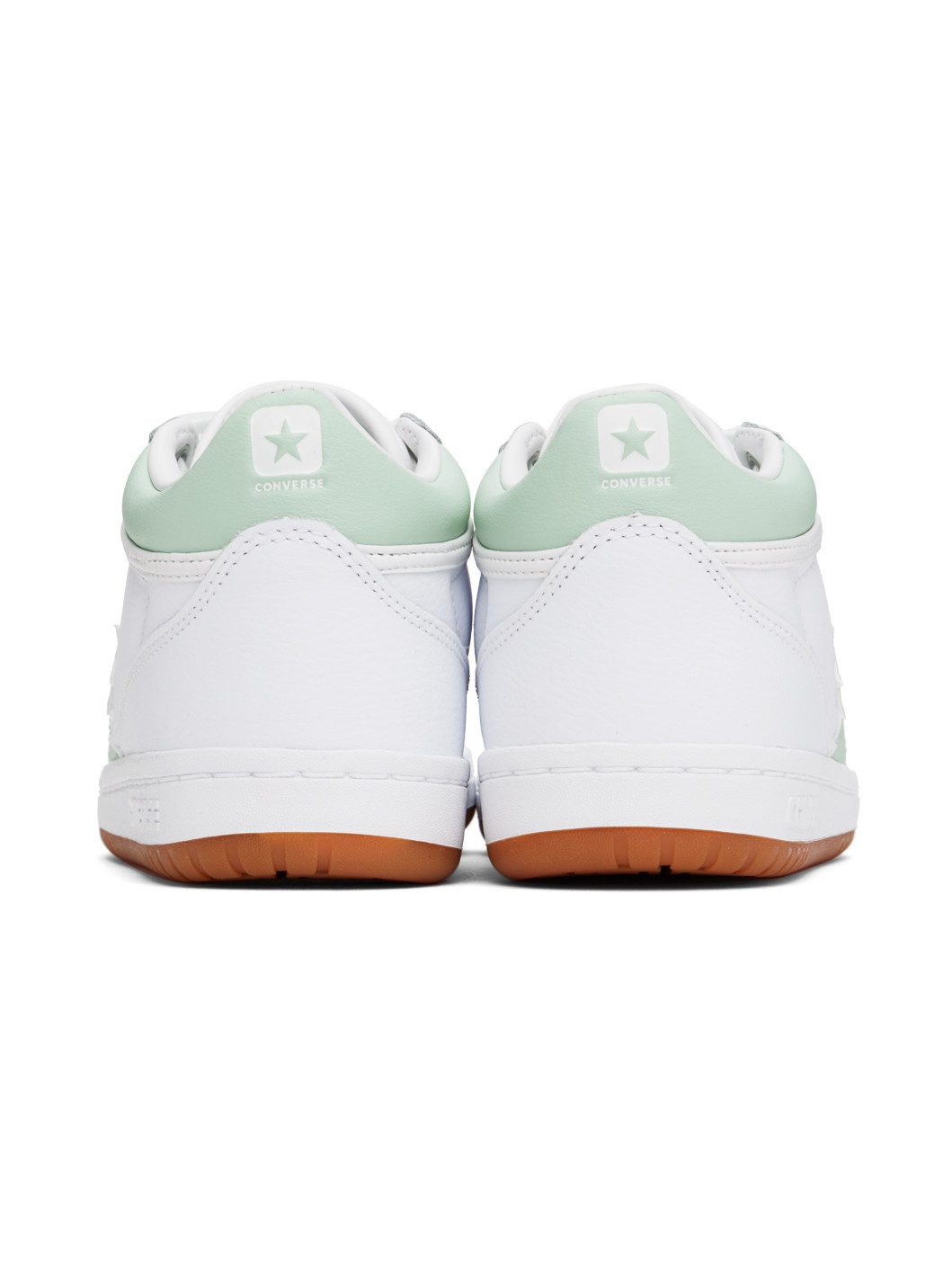White & Green CONS Fastbreak Pro Leather Mid Top Sneakers - 2