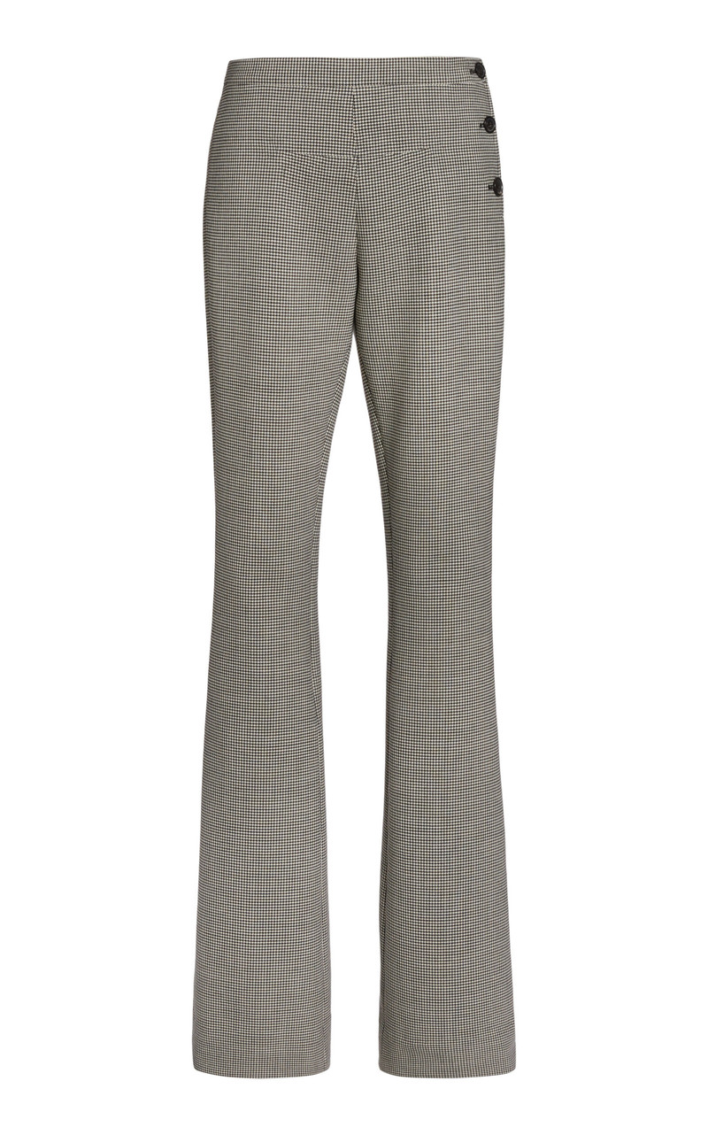 Oblique Houndstooth Flared Pants grey 1