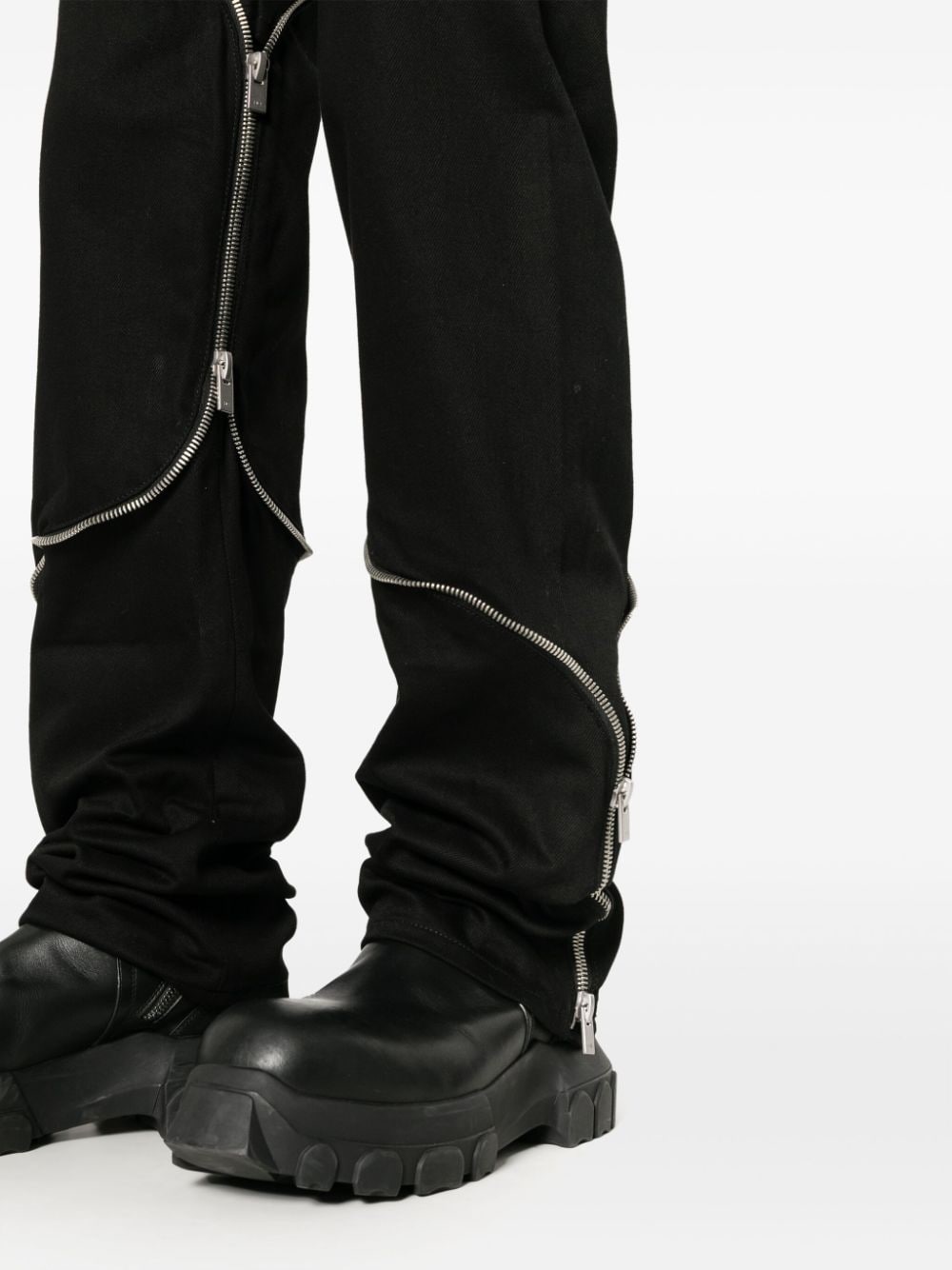 zip-embellished straight-leg jeans - 5