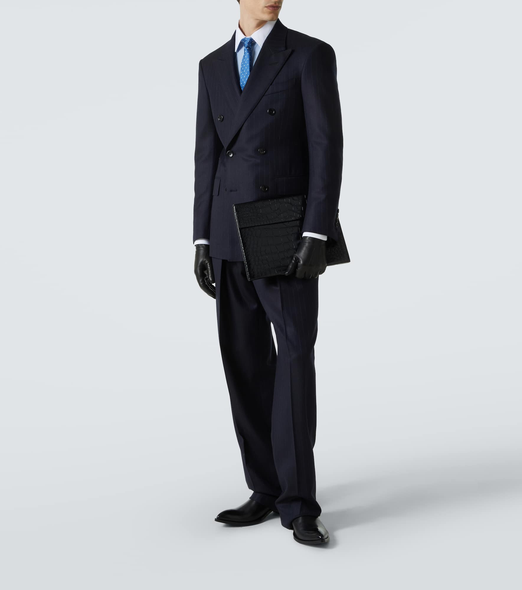 Croc-effect leather briefcase - 7