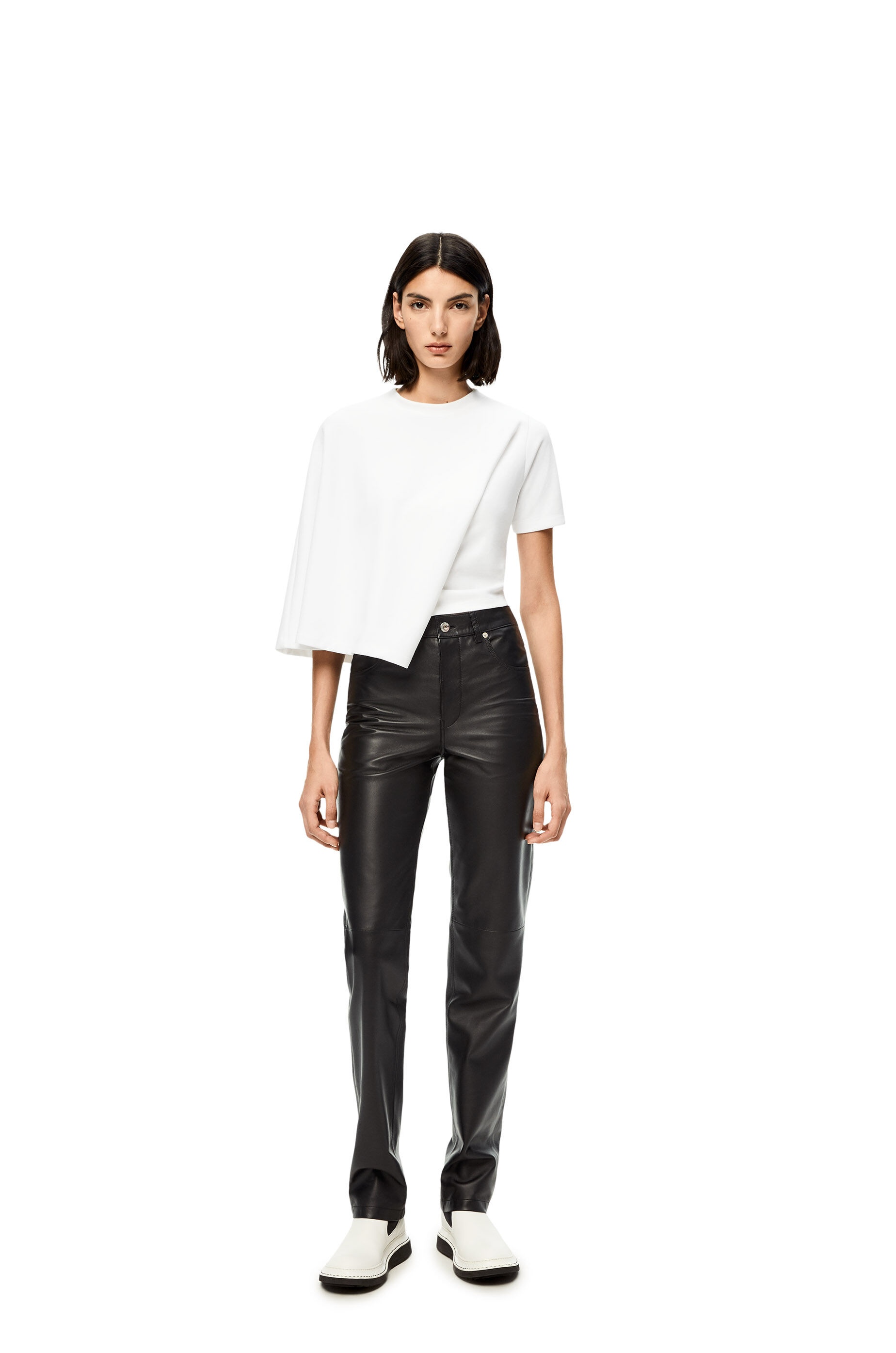Straight leg trousers in nappa - 2