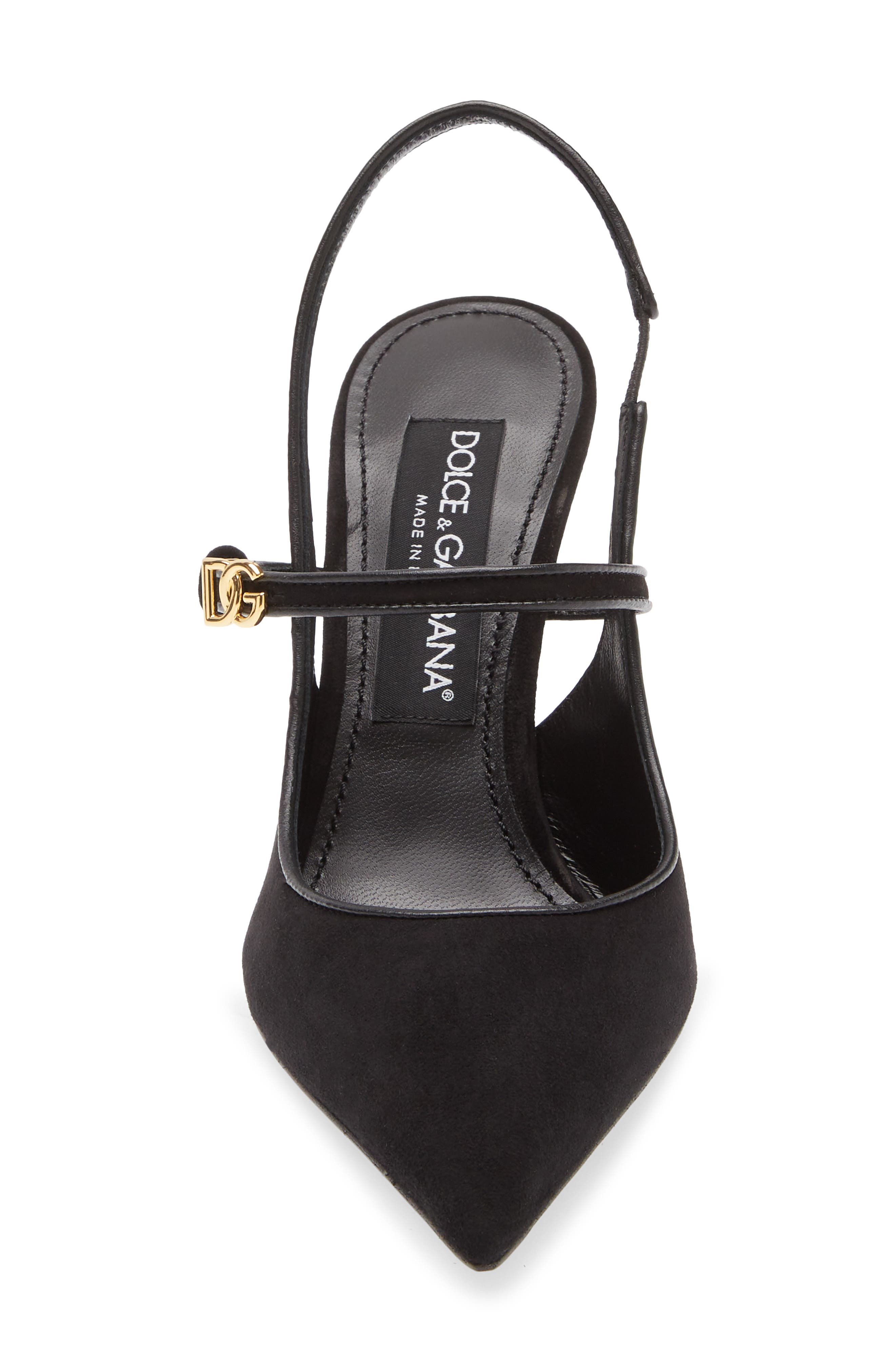 Dolce&Gabbana Pointed Toe Slingback Pump in 8B956 Nero/Nero at Nordstrom - 4