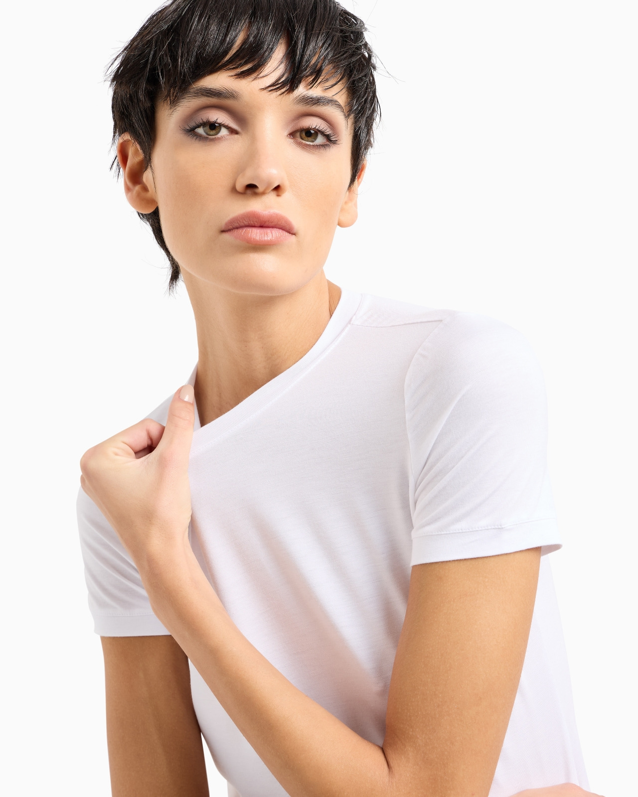 Stretch viscose jersey T-shirt - 5