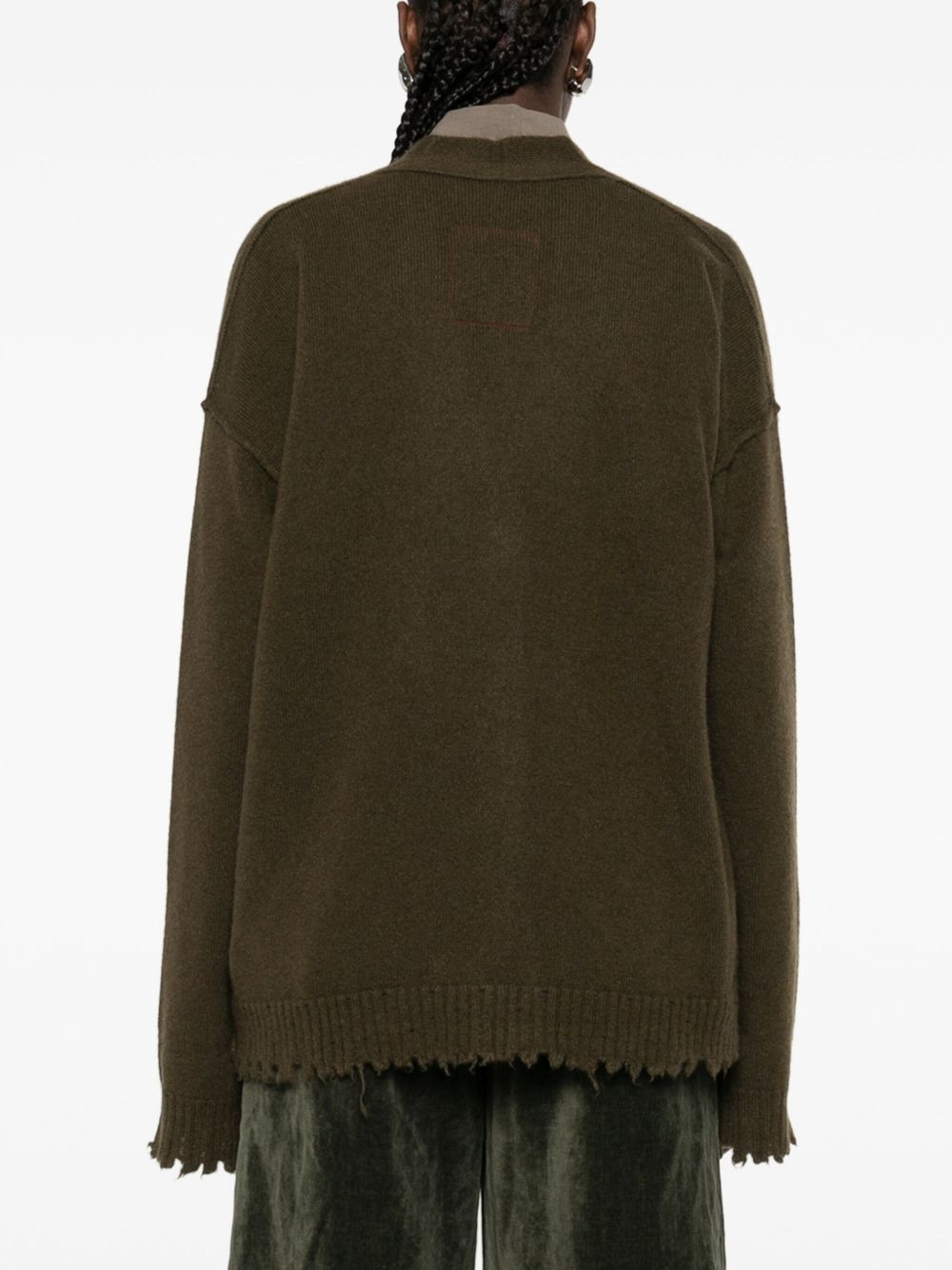 frayed buttoned cardigan - 4