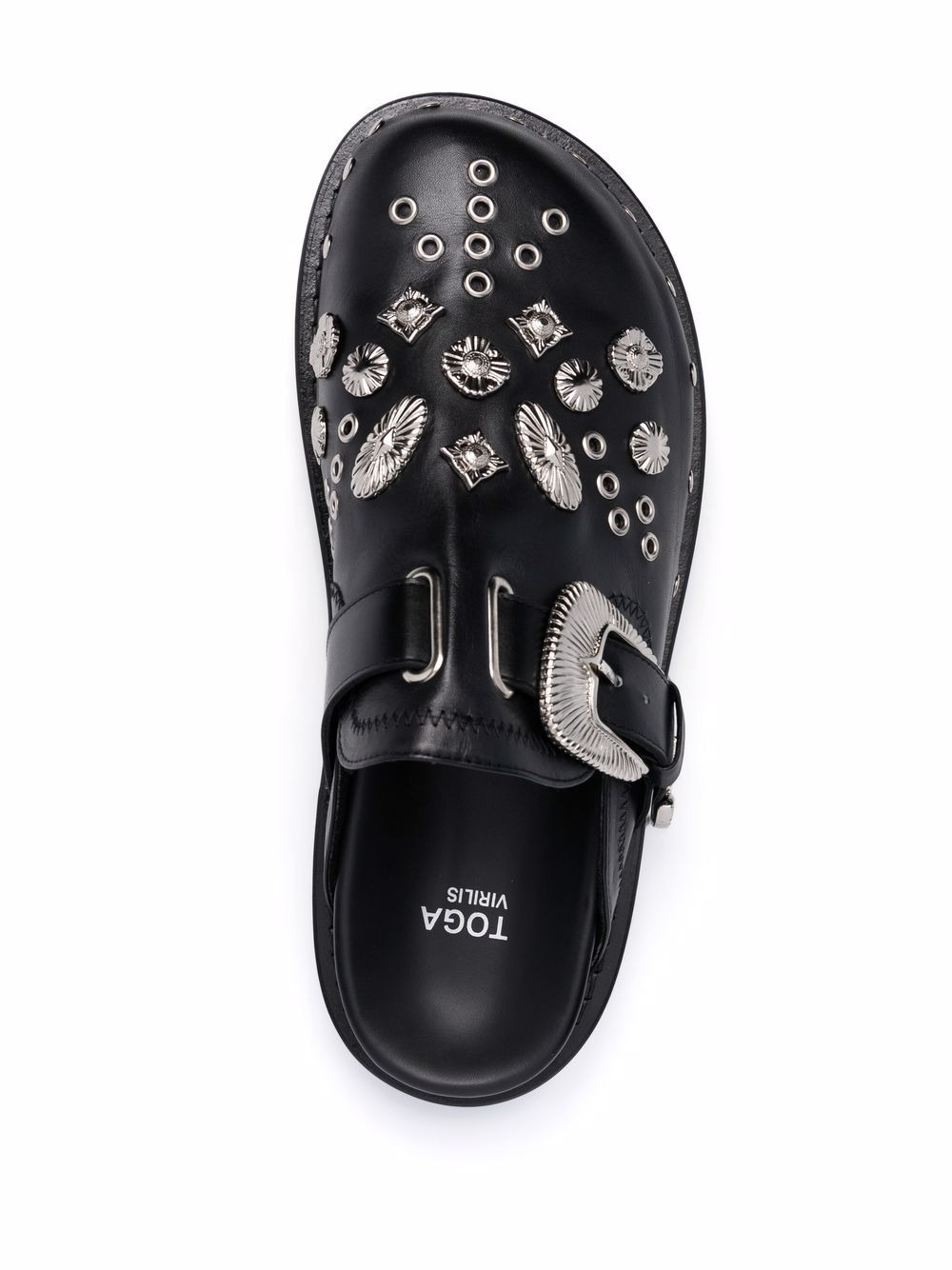 silver embellished clogs - 4