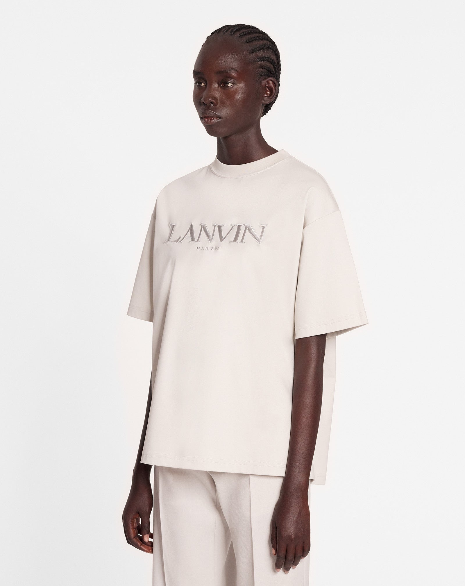 OVERSIZED LANVIN PARIS EMBROIDERED T-SHIRT - 3