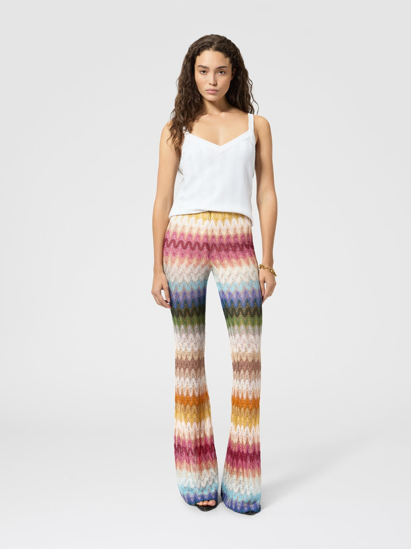 Missoni Flare viscose trousers with dégradé lace motif outlook