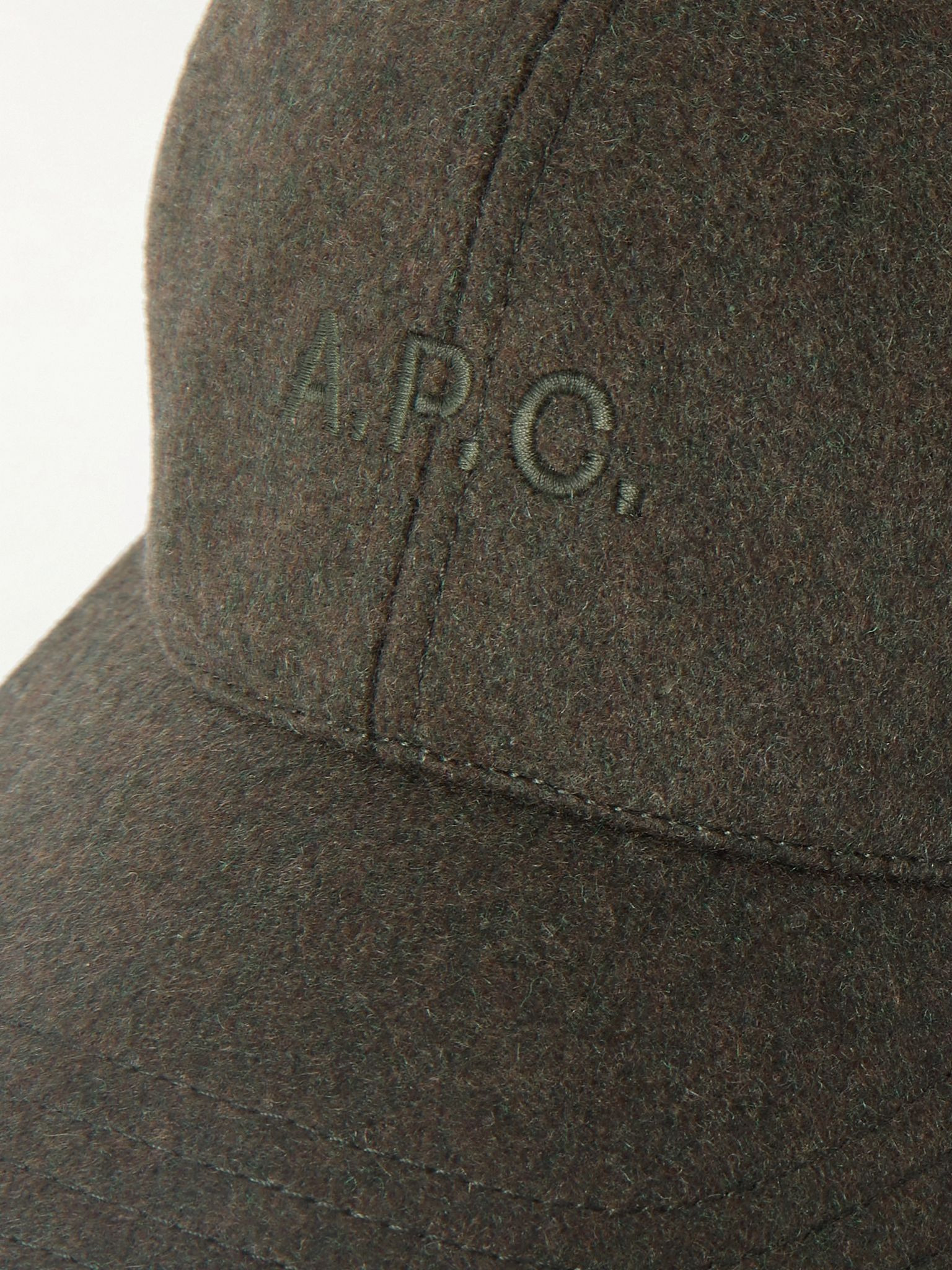 Charlie Logo-Embroidered Wool-Blend Baseball Cap Brown - 4