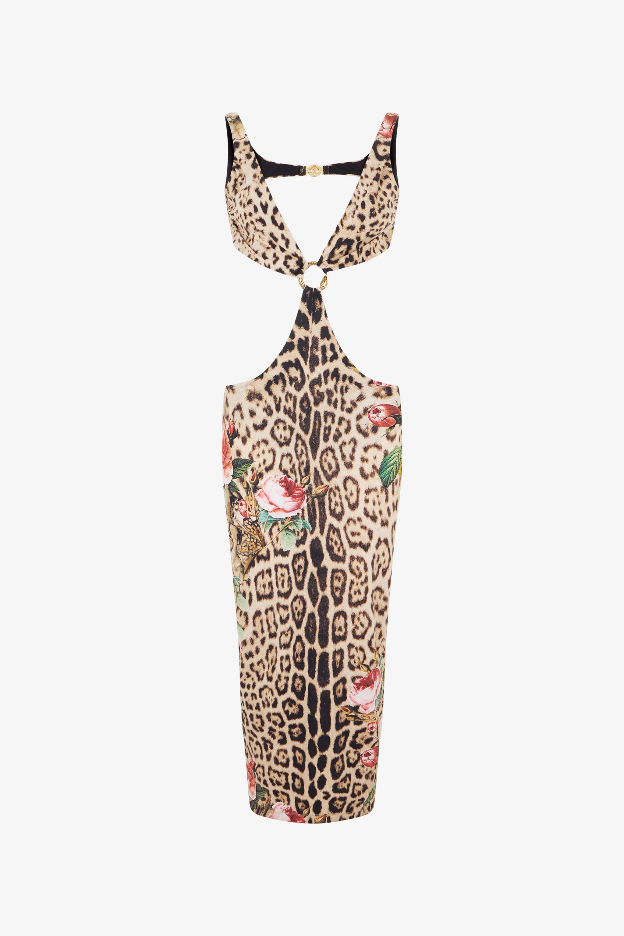 roberto cavalli beach dress Jaguar Roses Print - XQW036-HVT24-00504 Color:Indigo Hand Dye color-khaki Loft Black Ruffle Dress-