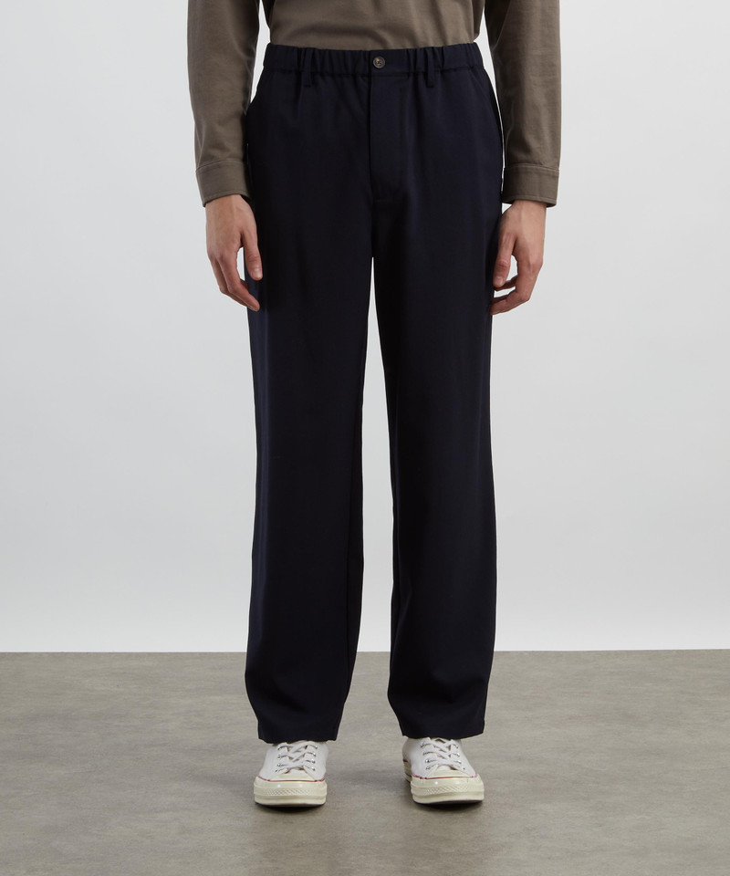 FRAME Dark Navy Wool Easy Trousers outlook