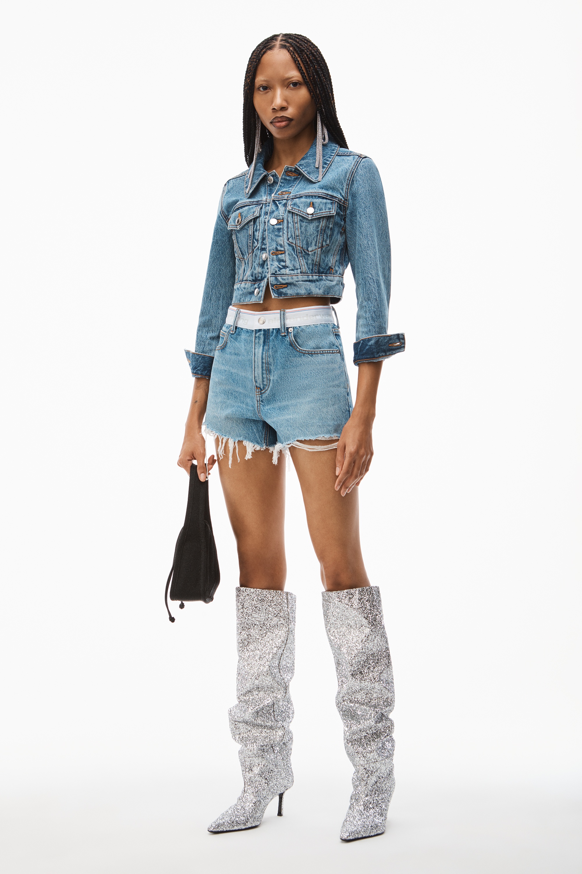 LOGO BITE SHORT IN DENIM - 2