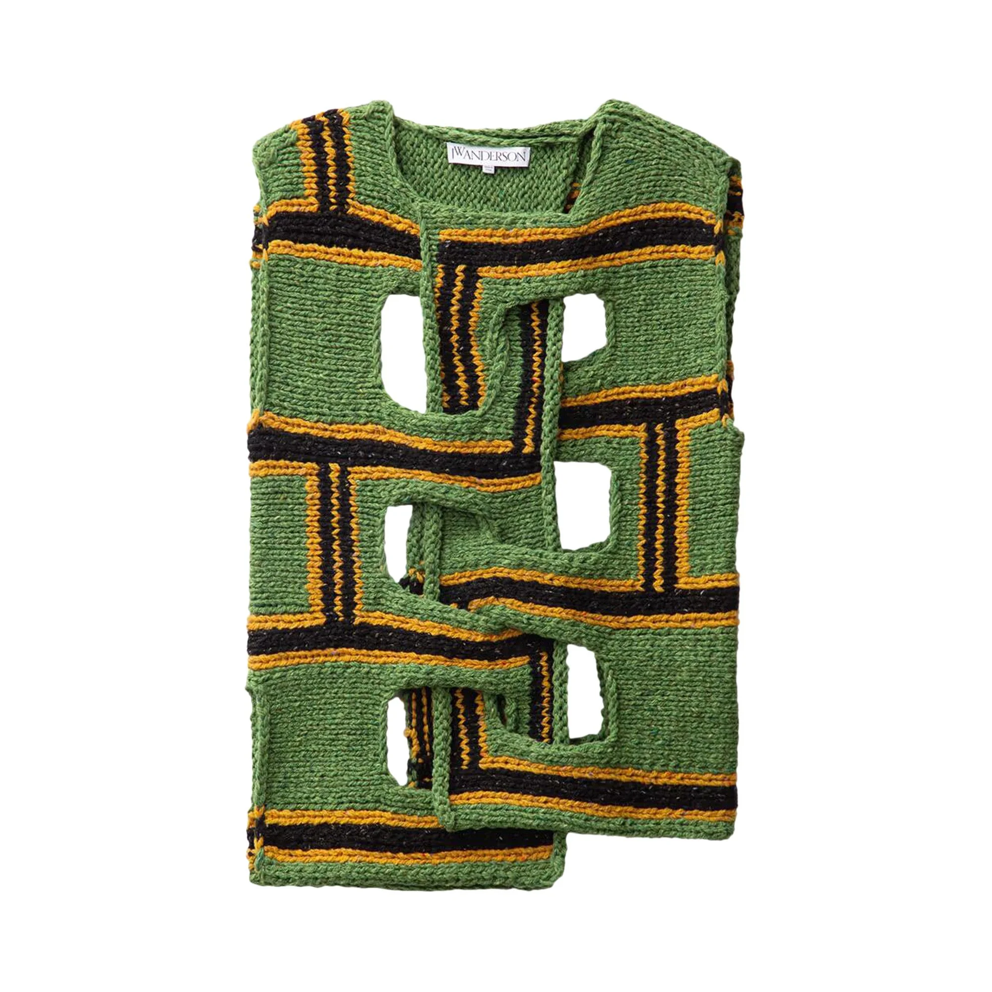 JW Anderson Interwoven Stripe Runway Vest 'Green' - 1