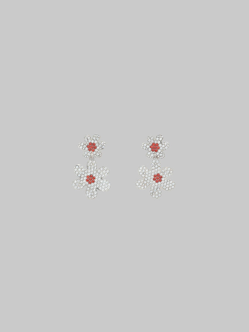 DAISY DROP EARRINGS WITH PAVÉ RHINESTONES - 1