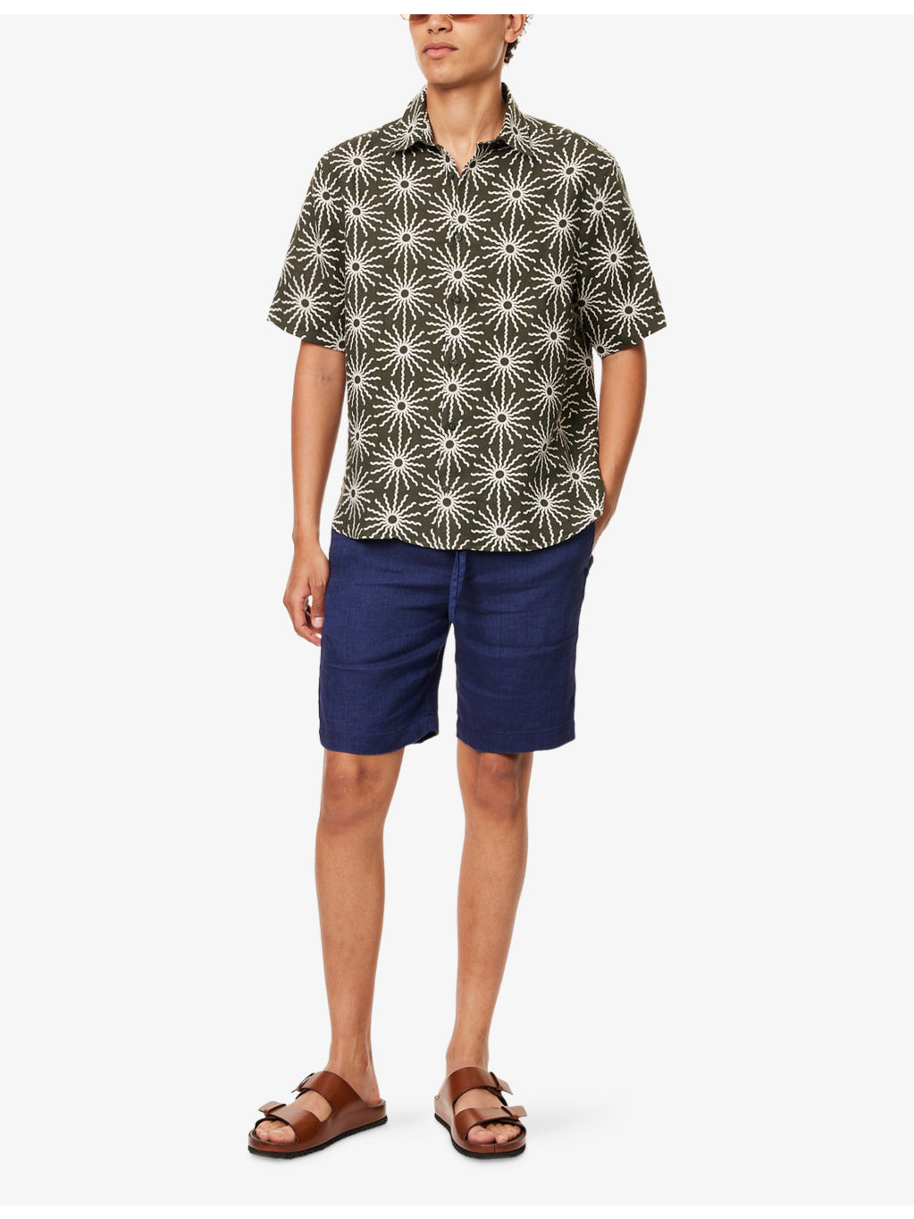Felipe elasticated-waist linen and cotton-blend shorts - 2