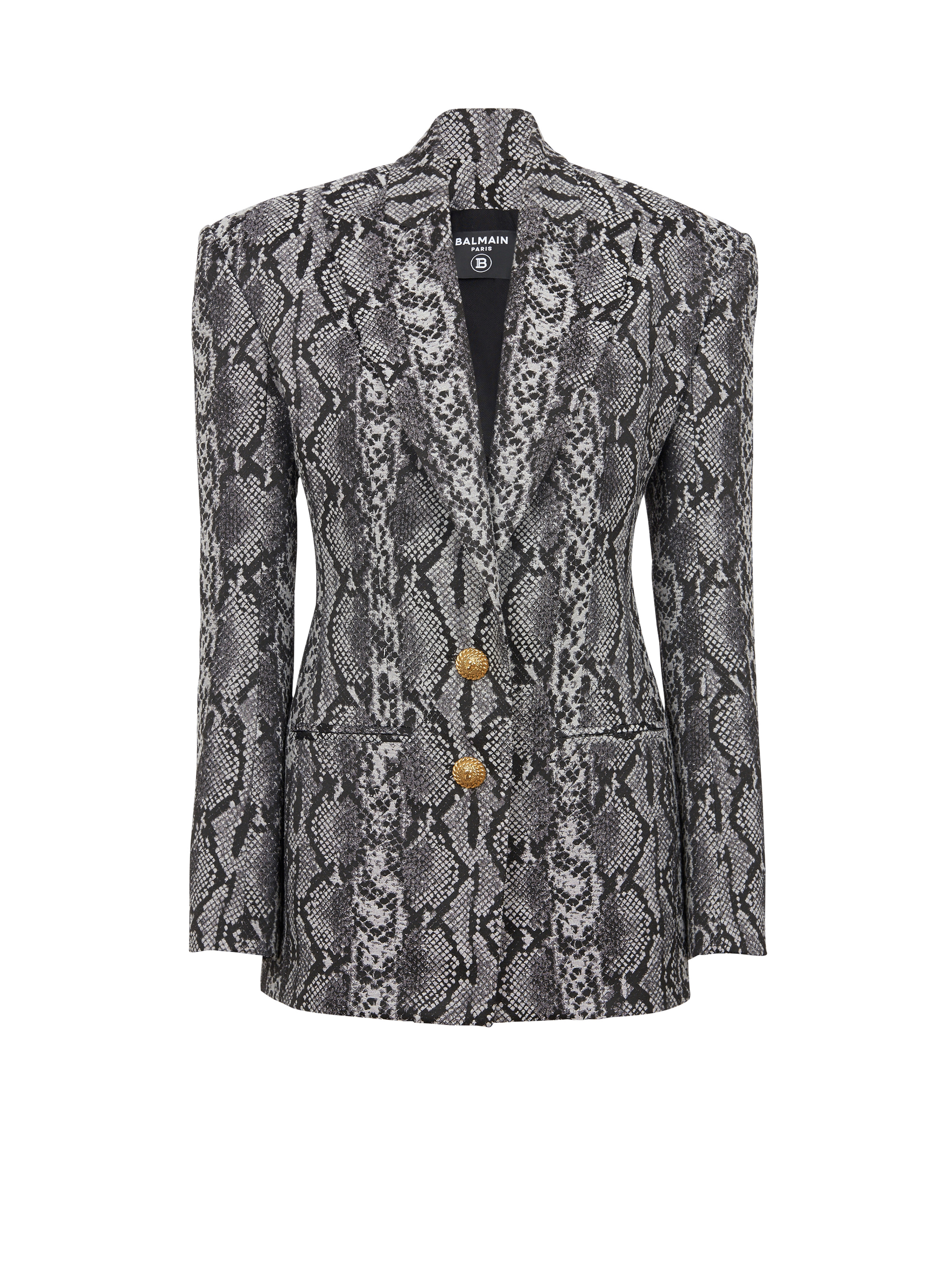 2-button jacquard snakeskin jacket - 1