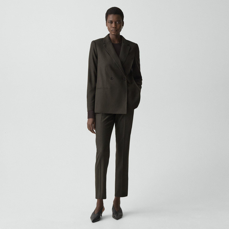 Theory Relaxed Double-Breasted Blazer in Sleek Flannel outlook