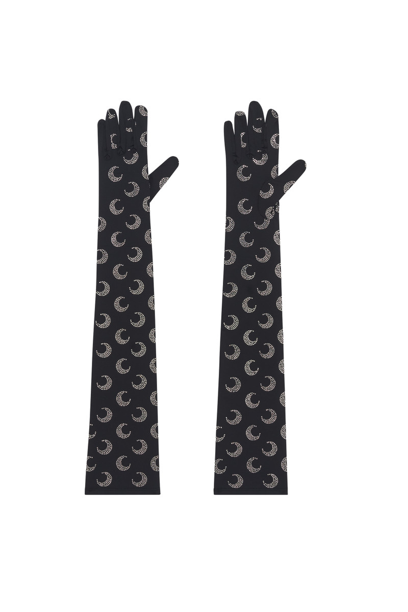 Moon Rhinestoned Jersey Long Gloves 1
