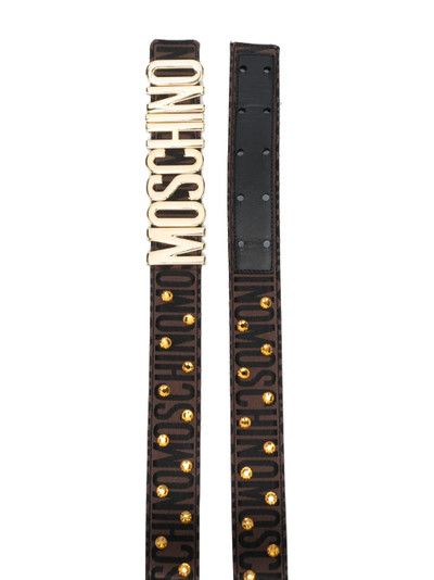 Moschino stud-embellished leather belt outlook