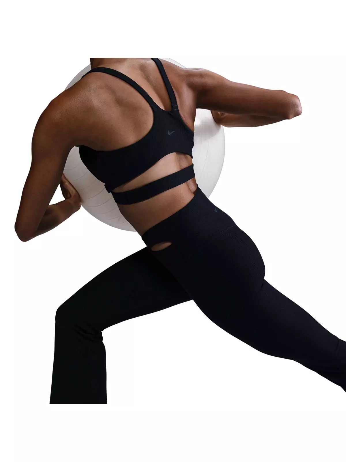 Women's Zenvy Rib Gentle-Support High-Waisted Flared Leggings-Black - 5