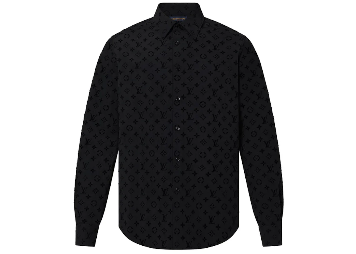 Louis Vuitton Flocked Monogram Classic Shirt Black - 1
