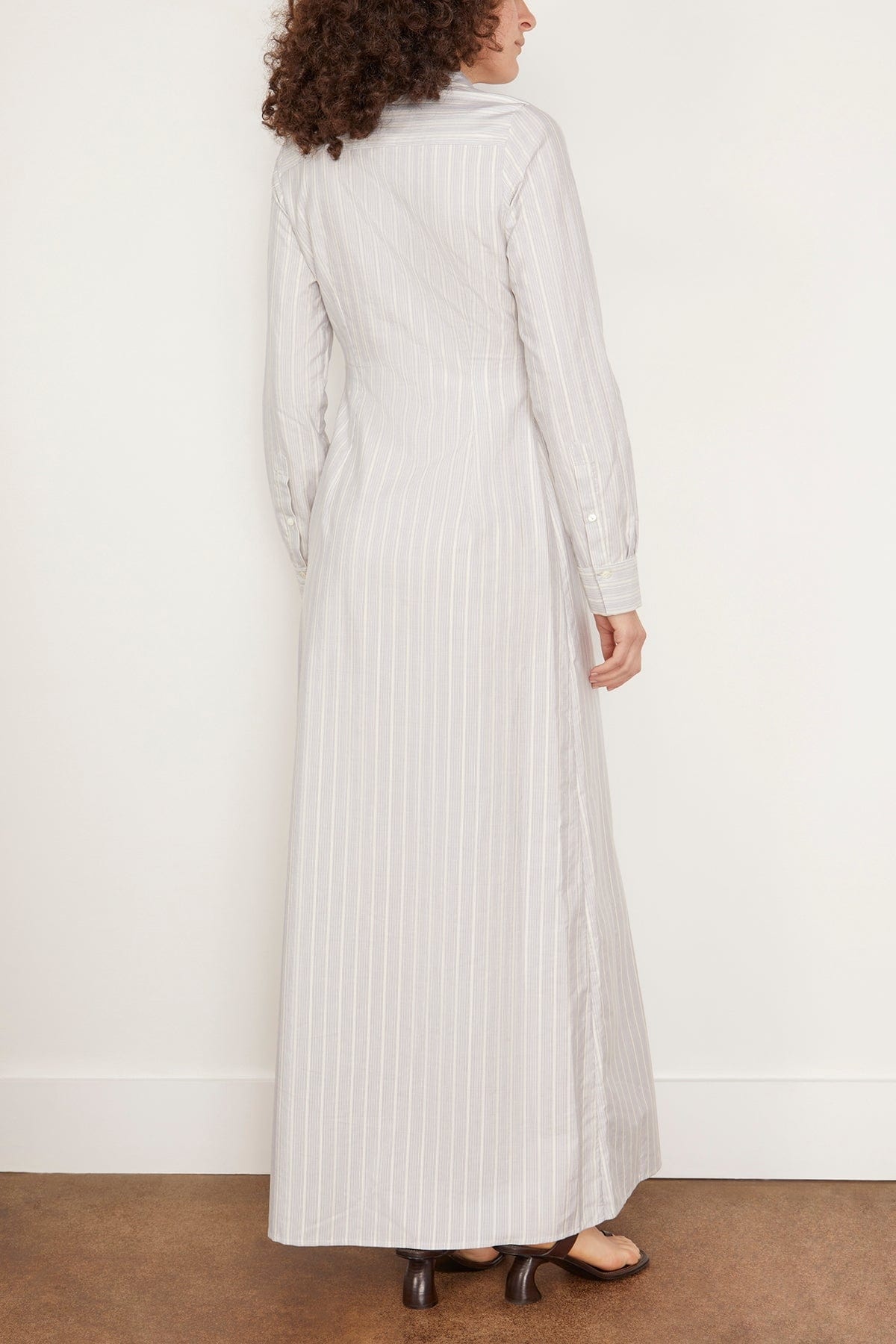 Ramona Dress in Striped Blue Cream - 4