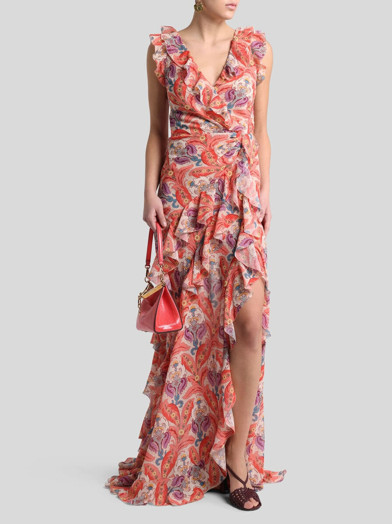 Etro LONG DRESS WITH RUFFLES AND CUT-OUT outlook