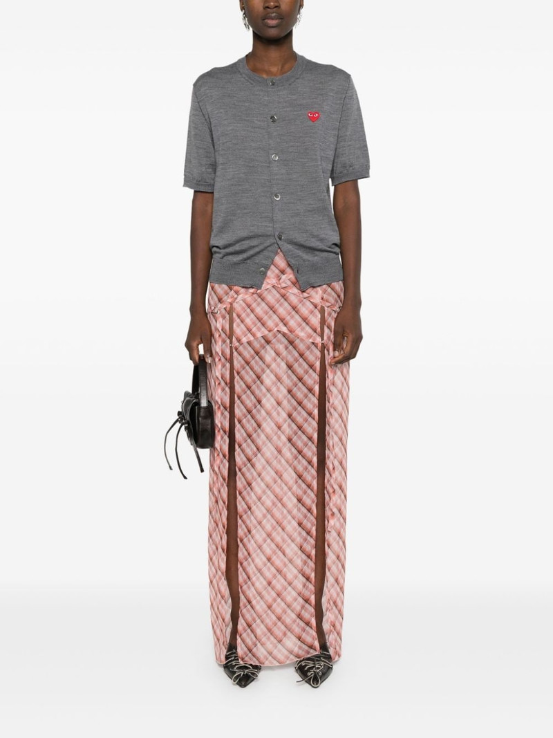 Comme des Garçons PLAY heart-patch wool cardigan outlook