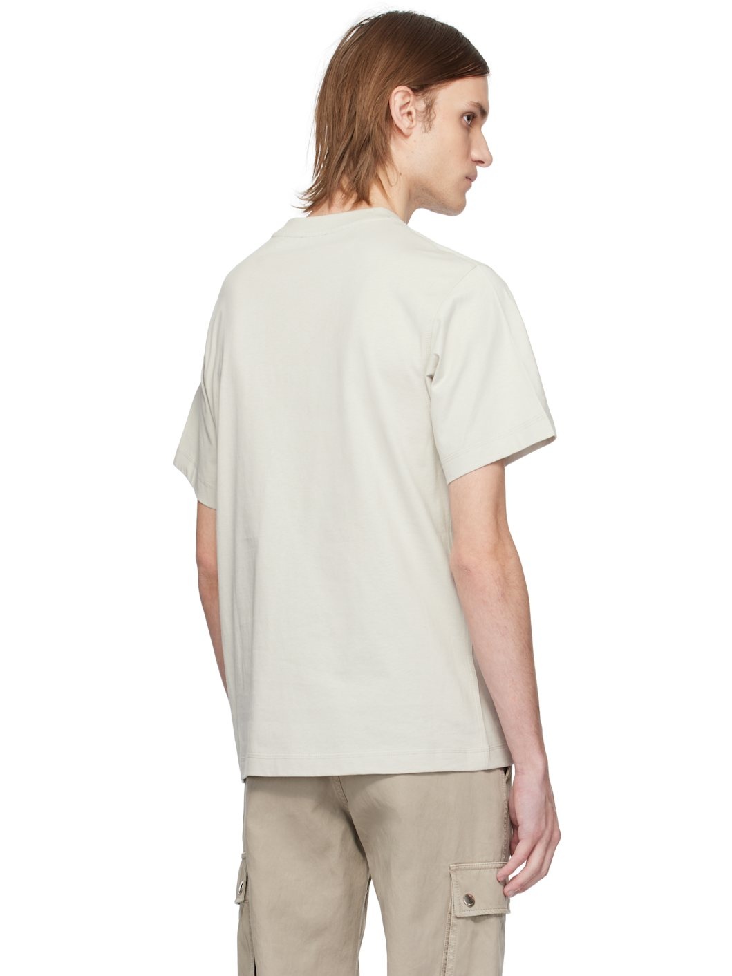 Beige Knot Logo Cotton T-shirt - 3