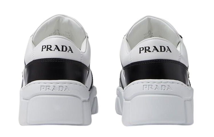 (WMNS) PRADA Soft Padded Nappa Leather Laced-Up Shoes 'White Black' 1E946M_3LJ6_F0964 - 4