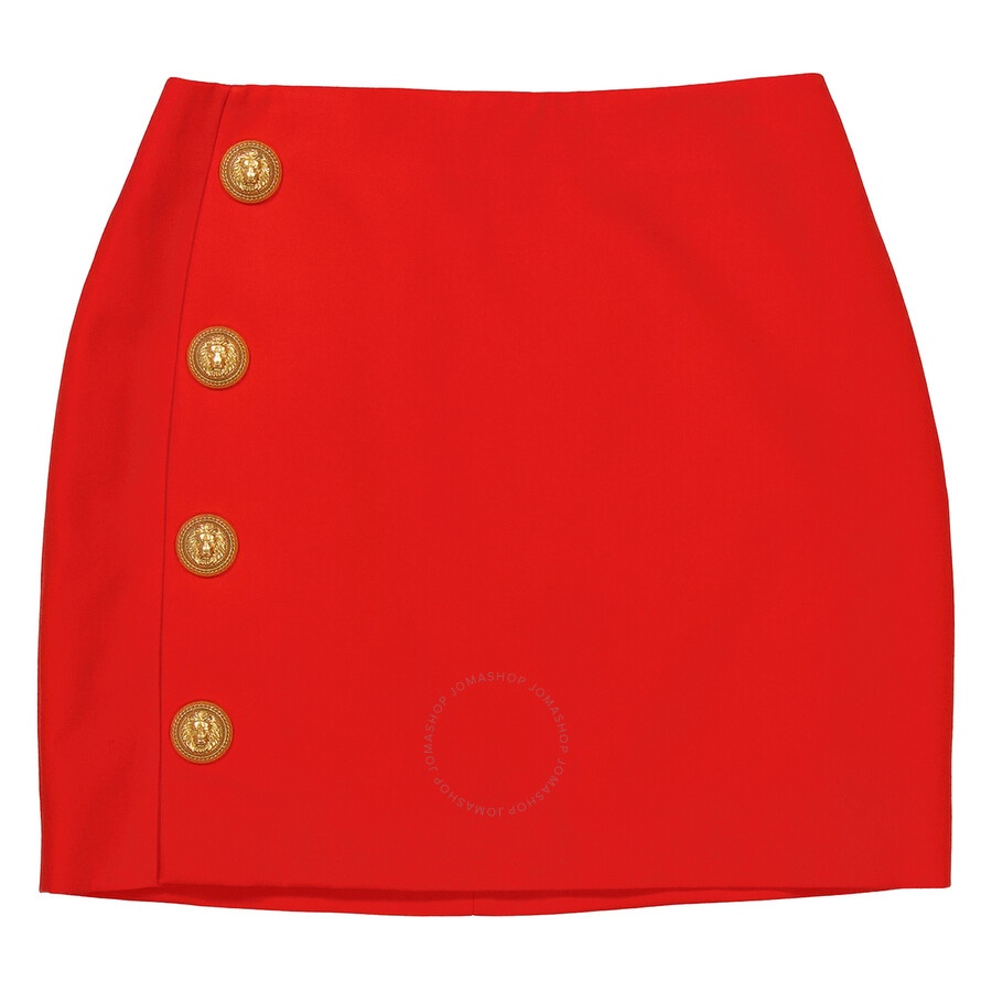 【関税＆送料込み】Balmain Asymmetric Mini Skirt Asymmetric denim short skirt blue blue - Women | BALMAIN