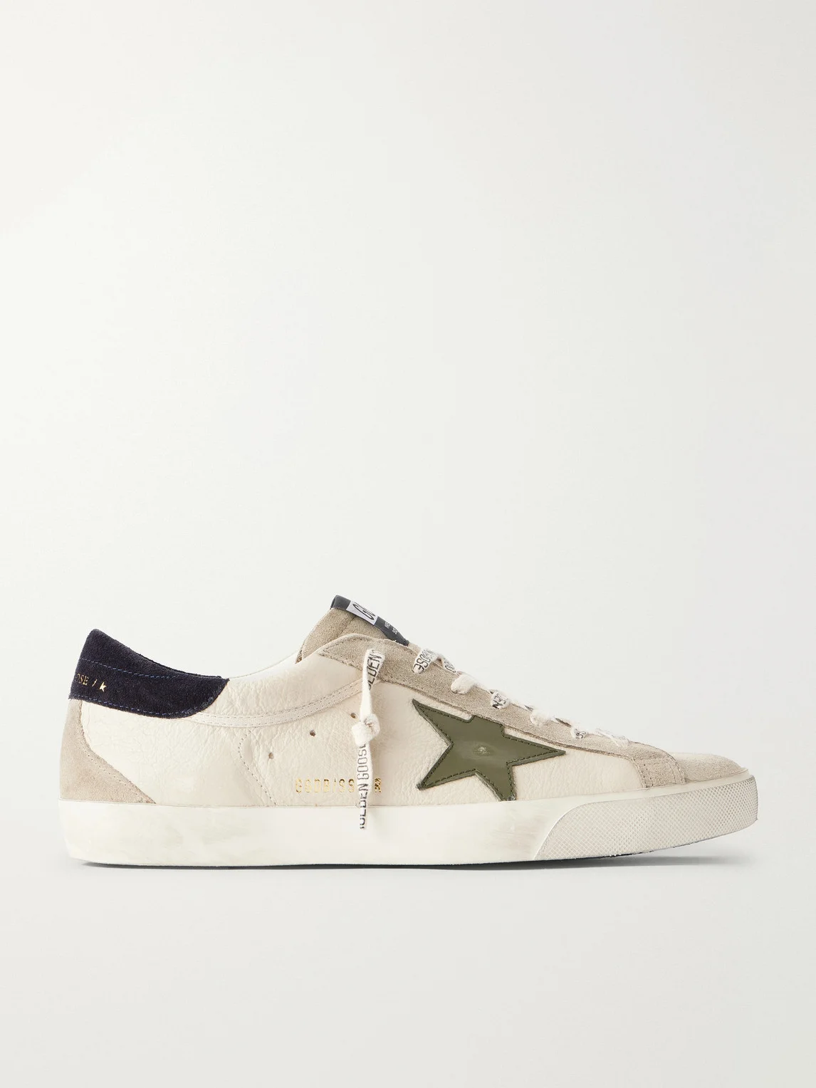 Super-Star Distressed Suede -Trimmed Leather Sneakers - 1