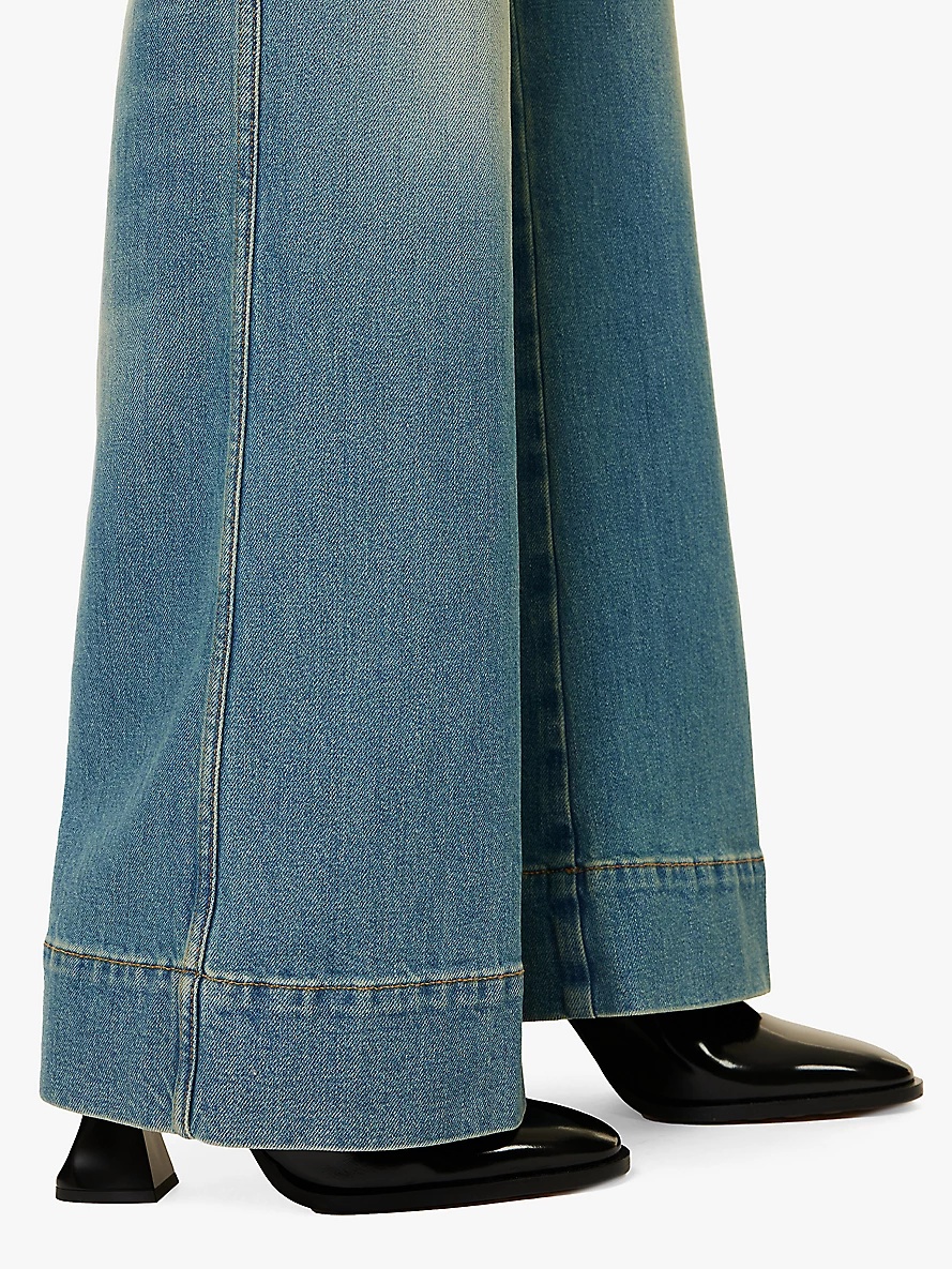 Alina high-waist wide-leg stretch-denim jeans - 5