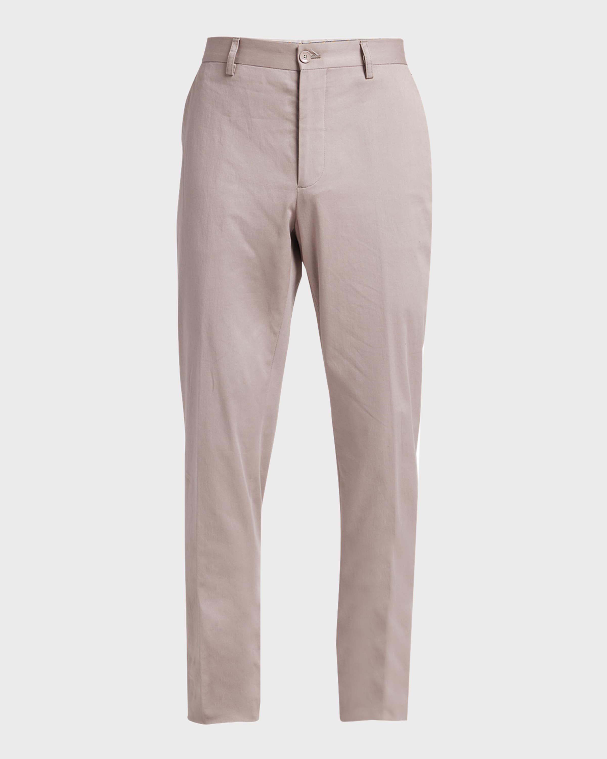 Men's Cotton Flat-Front Pants - 1