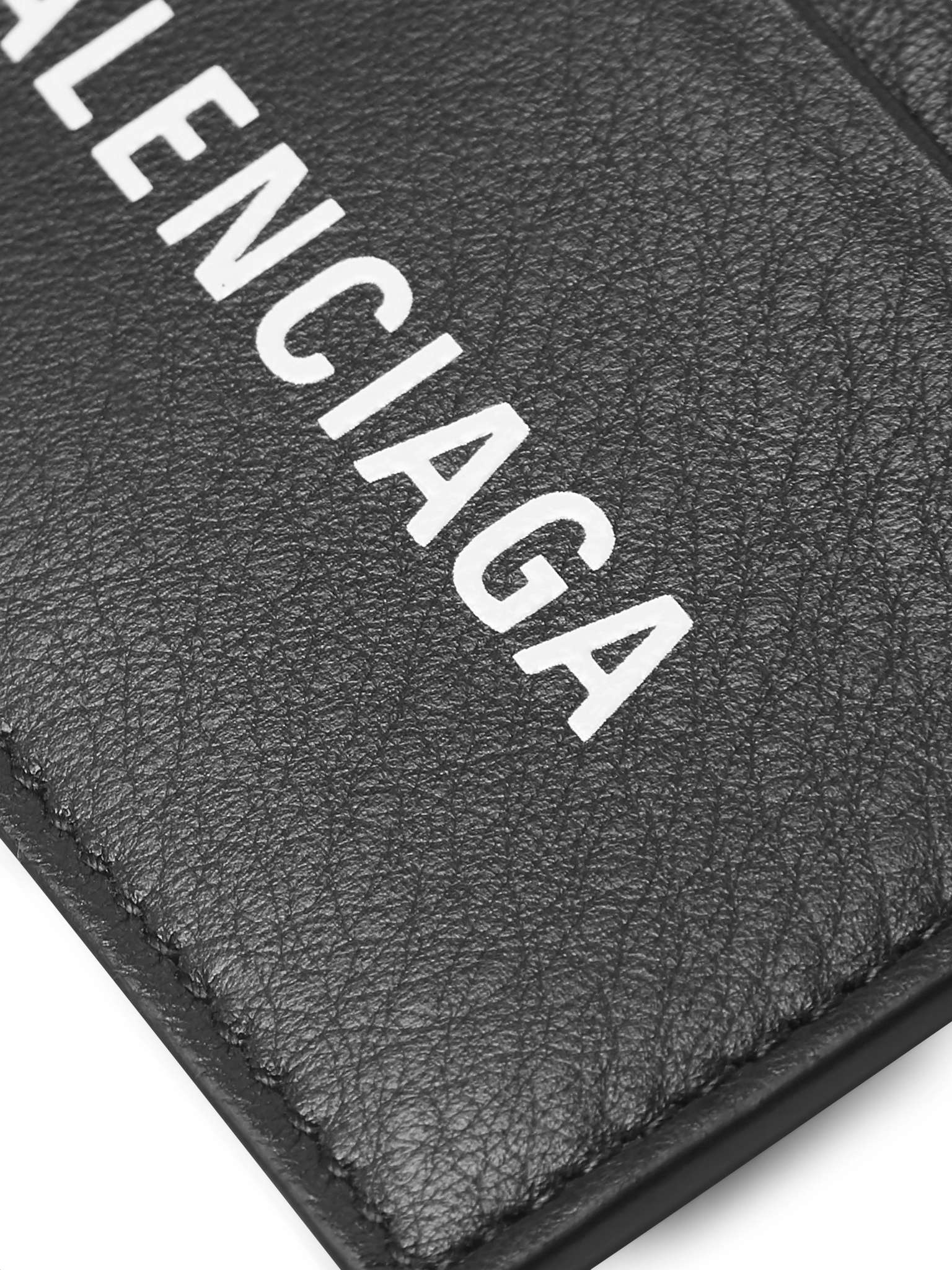 Logo-Print Full-Grain Leather Cardholder - 4