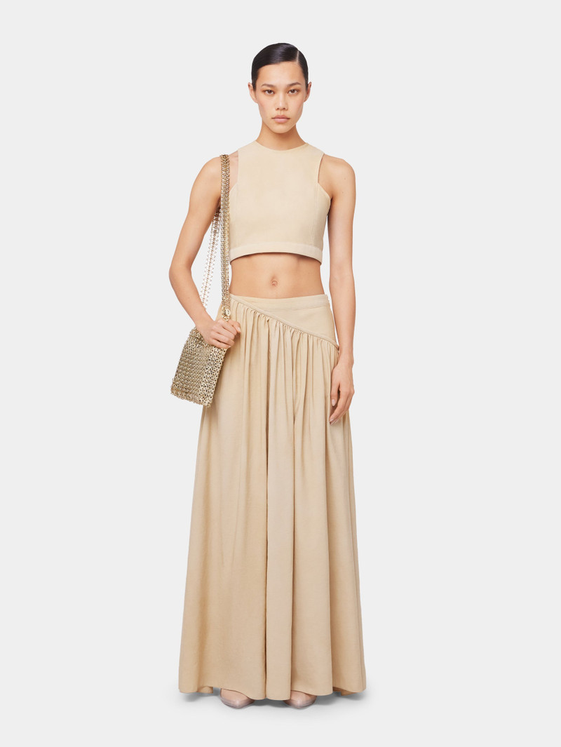 rabanne OCHRE CROP TOP IN VISCOSE TWILL outlook