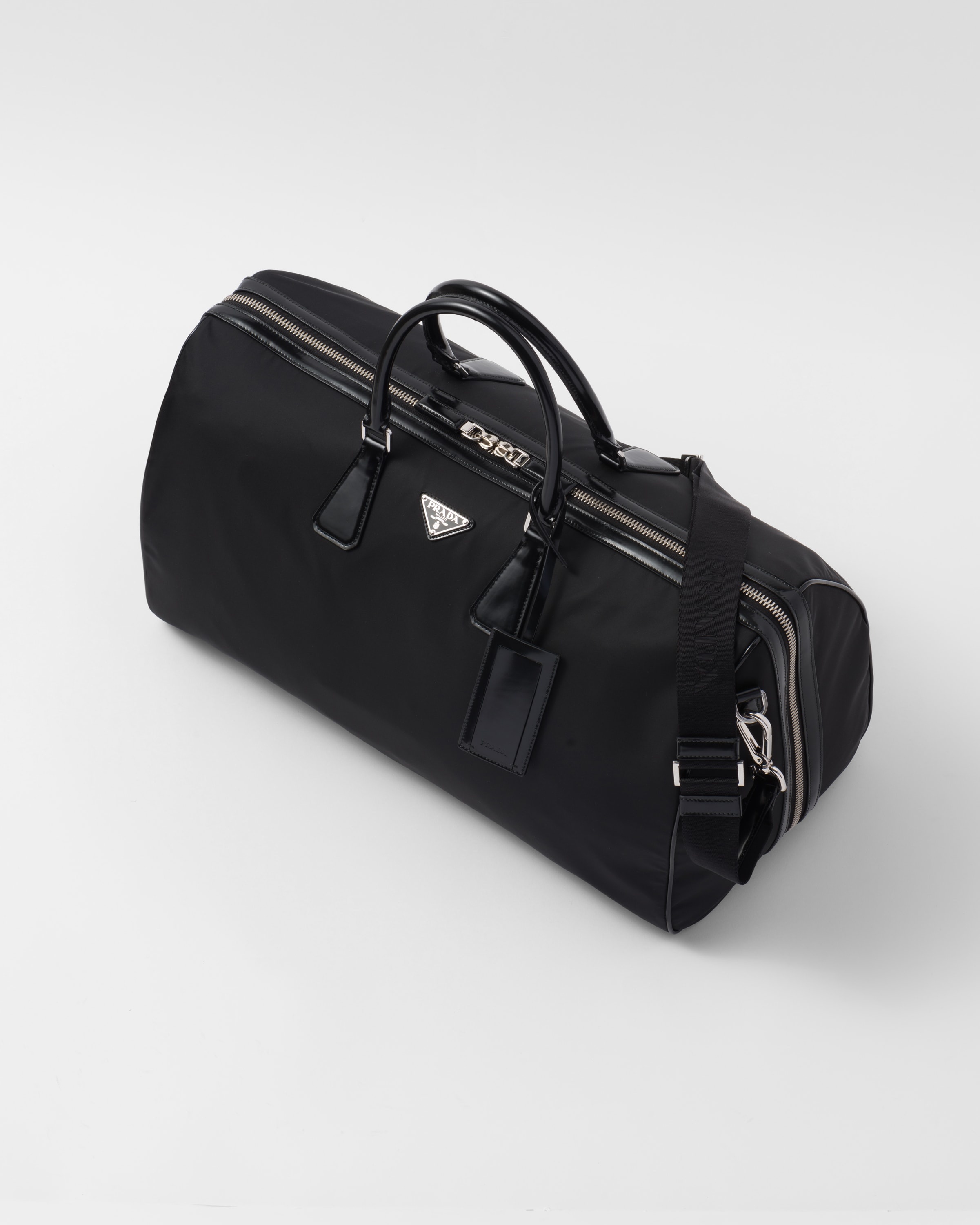 Re-Nylon and brushed leather duffel bag - 3