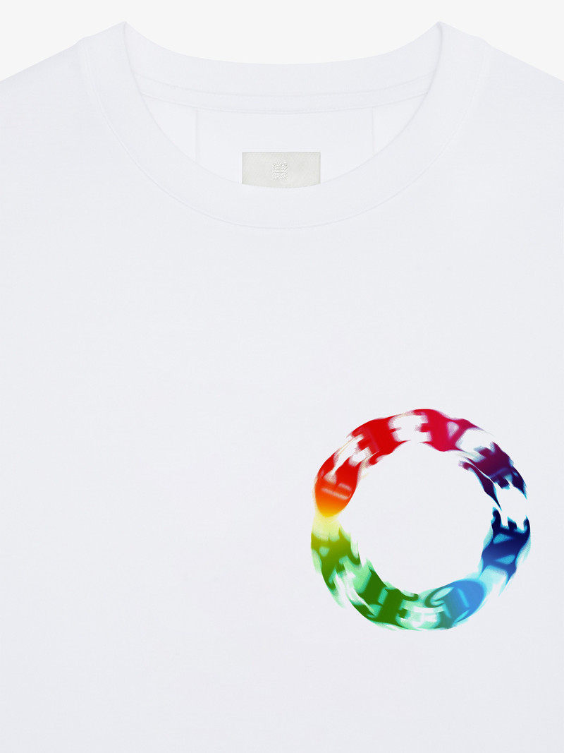 SLIM FIT T-SHIRT IN COTTON WITH GIVENCHY CIRCLE PRINT 5