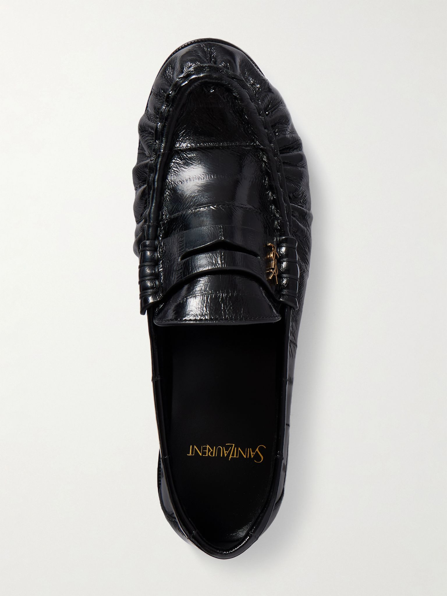 Le Loafer crinkled-leather loafers Black - 5
