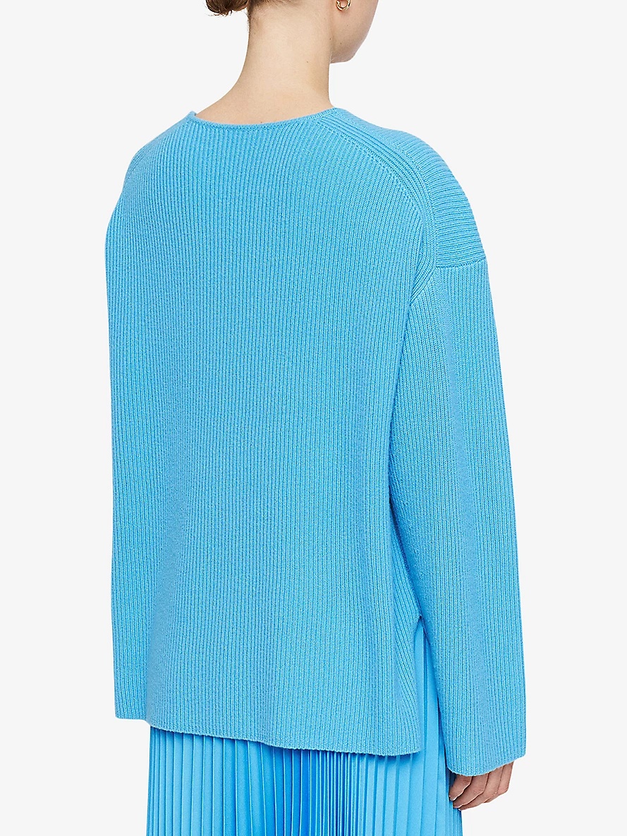 Split-hem V-neck cashmere jumper - 4