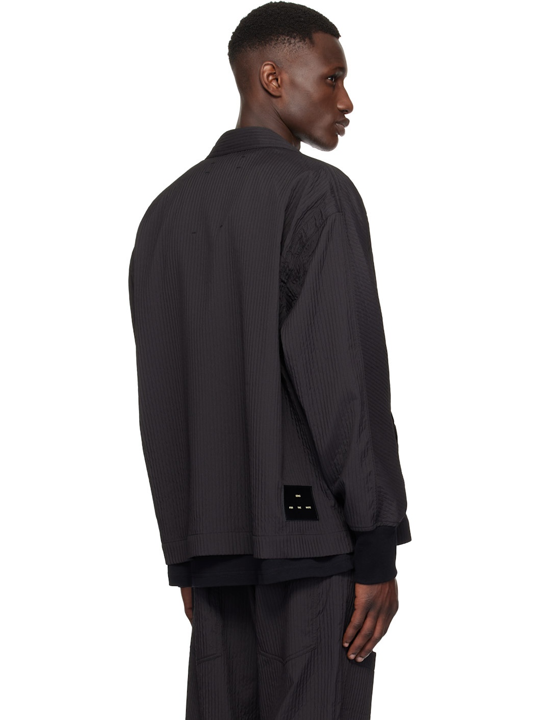 Black Quilted Track Jacket - 3