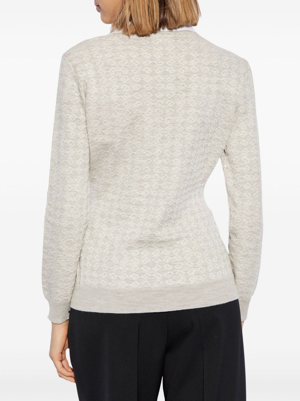 monogram 72 jacquard polo jumper - 4