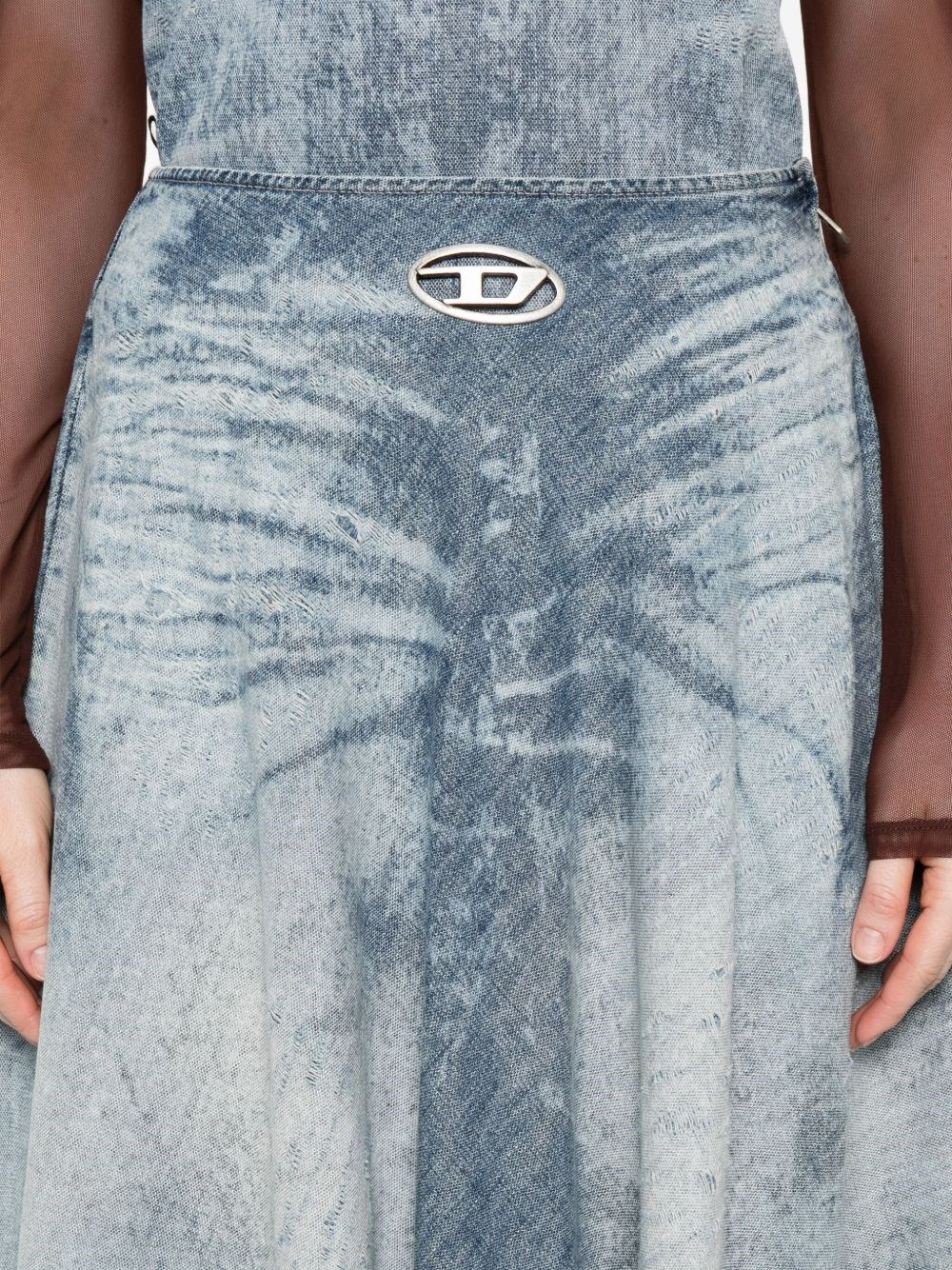 Denim long skirt - 3