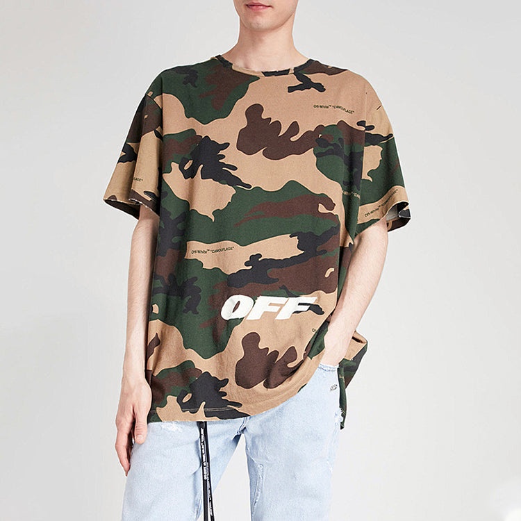 Off-White Alphabet Embroidered Short Sleeve Unisex Camouflage OMAA038E181850219901 - 3