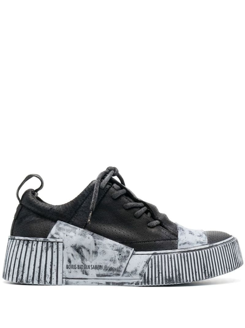 distressed-finish trainers - 1