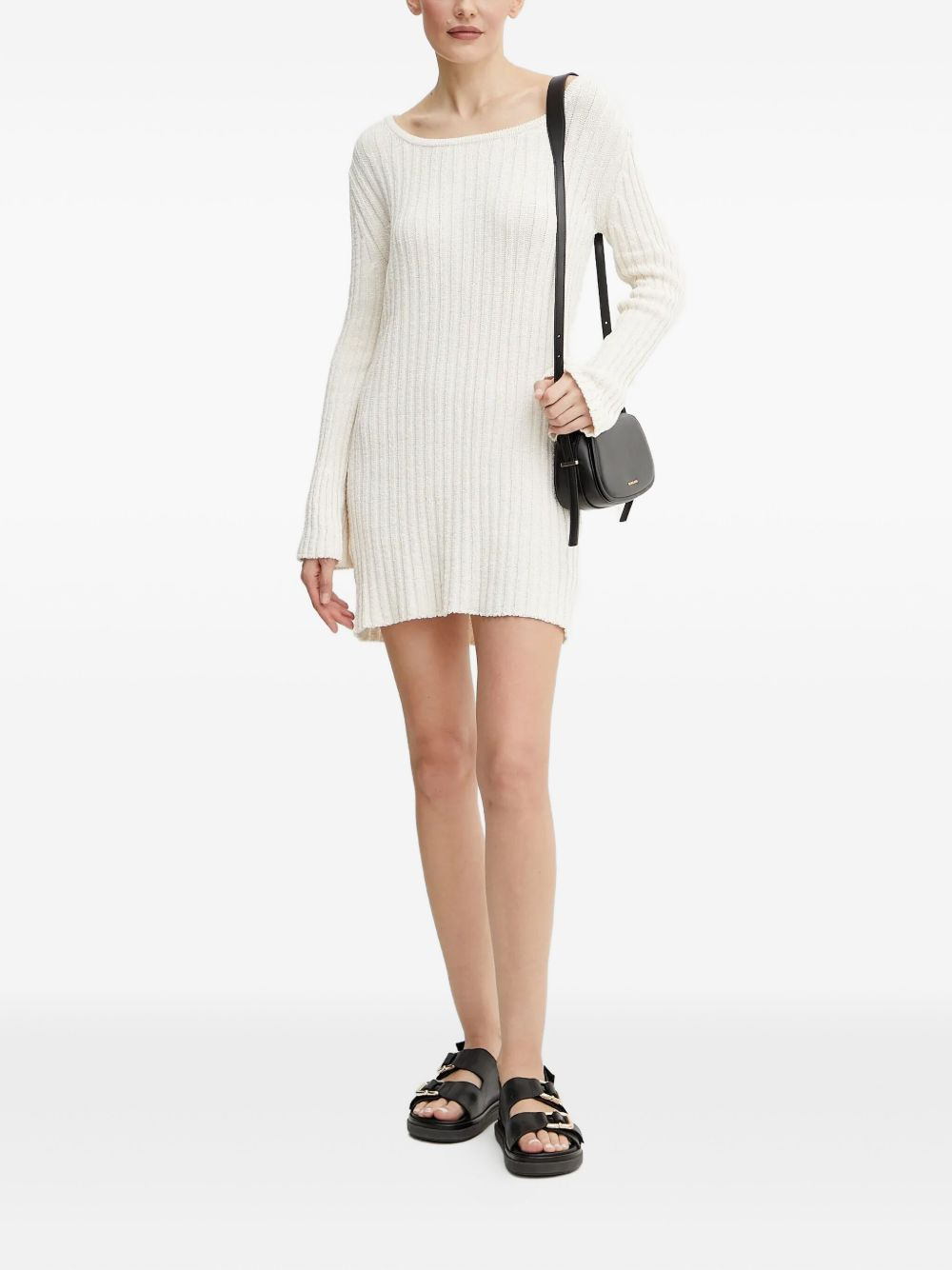 ribbed open-back mini dress - 2
