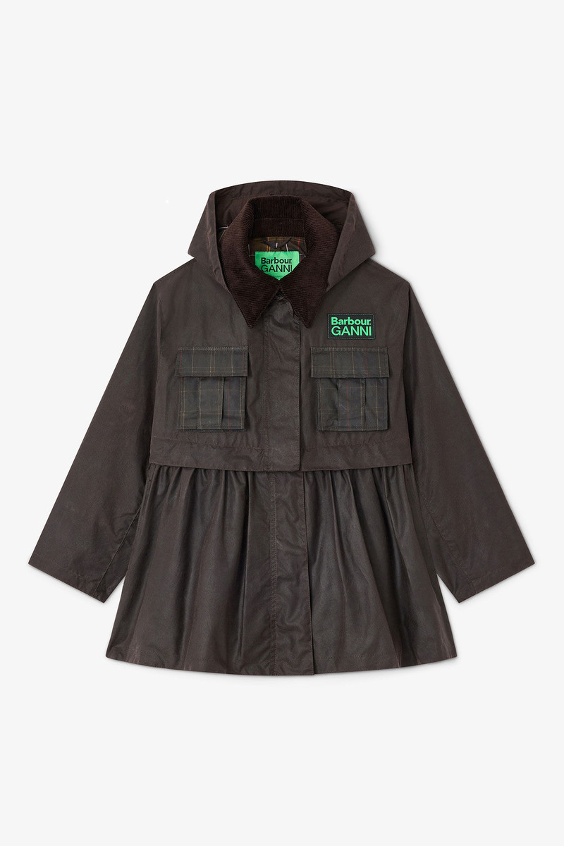 PEPLUM WAX JACKET IN GREEN 1